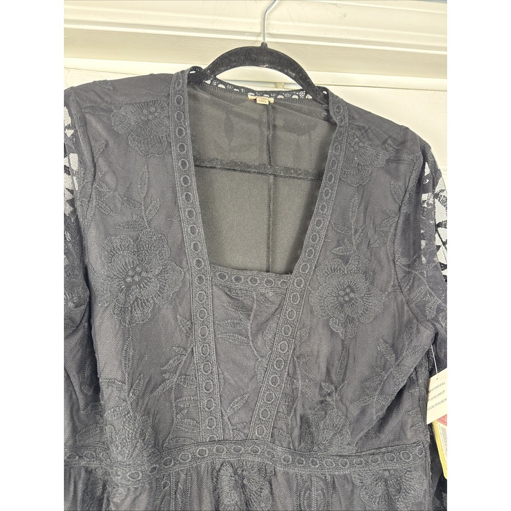 Reba Dress Size L Large Black Lace High Low Maxi Western Goth NEW WITH TAGS - Picture 8 of 16